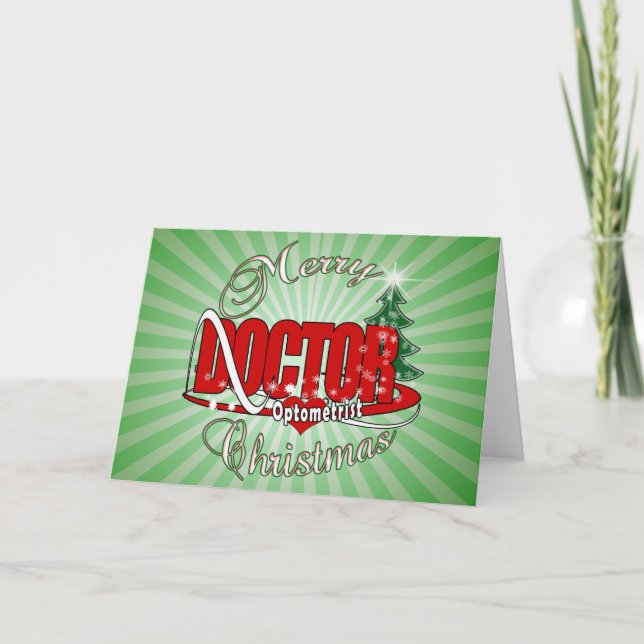 CARTES POUR FÊTES ANNUELLES MÉDECIN OPTOMÉTRISTE MERRY CHRISTMAS (Devant)