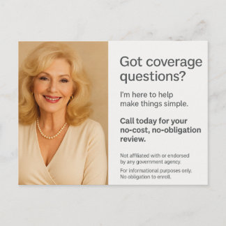 Cartes Pour Fêtes Annuelles Medicare Postcard – Elegant Southern Agent Design