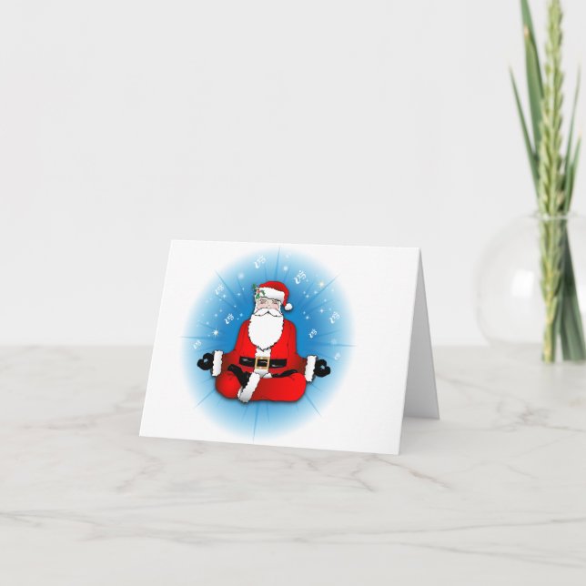 Cartes Pour Fêtes Annuelles Méditation de Santas (Devant)