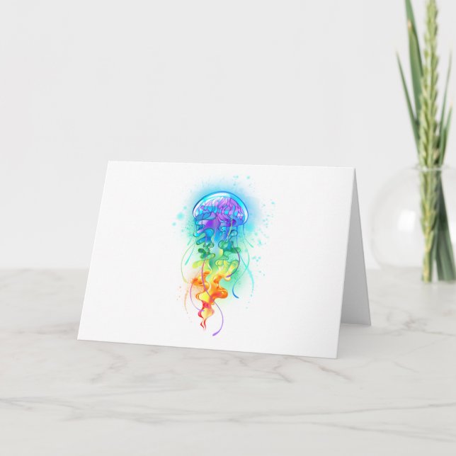 Cartes Pour Fêtes Annuelles Méduse arc-en-ciel (Devant)