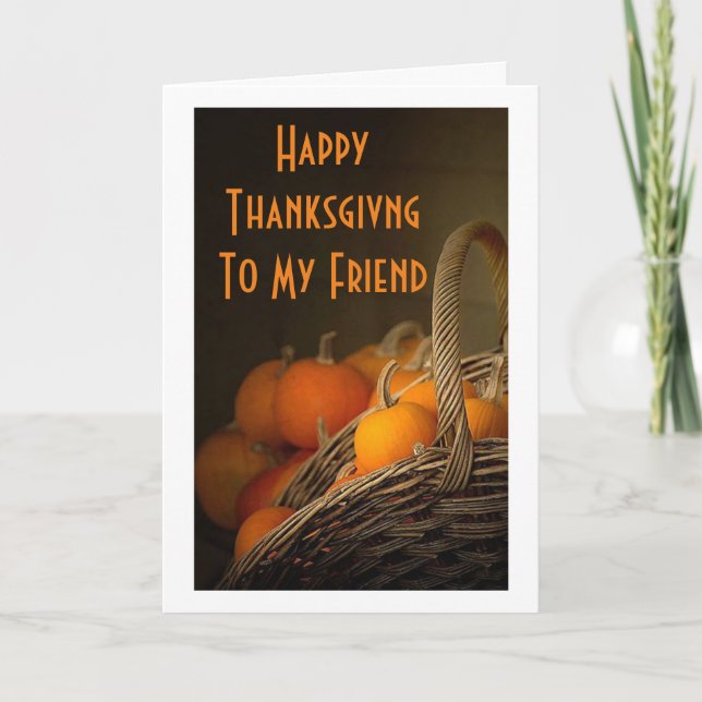 CARTES POUR FÊTES ANNUELLES ***MEILLEUR AMI*** À THANKSGIVING=MERCI POUR VOUS (Devant)