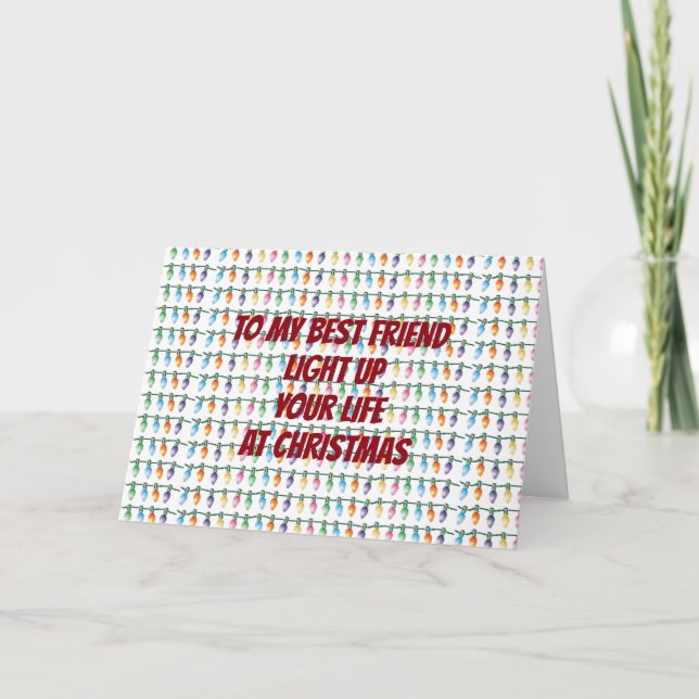 CARTES POUR FÊTES ANNUELLES **MEILLEUR AMI** "LUMIÈRES POUR VOTRE NOËL" (Devant)