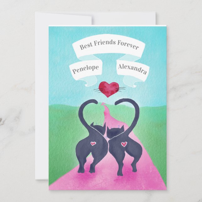 Cartes Pour Fêtes Annuelles Meilleur Ami Valentine Funny Chat Butt  (Devant)