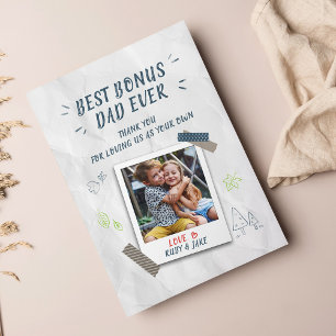 Cartes Pour Fêtes Annuelles Meilleur Bonus Papa Fête des pères Stepdad Photo p