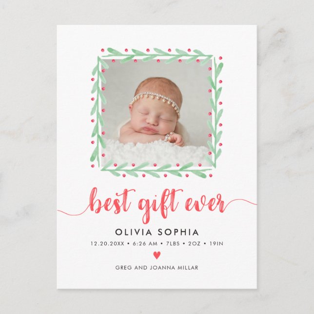 Cartes Pour Fêtes Annuelles Meilleur cadeau à jamais nouveau-né premier Noël (Devant)