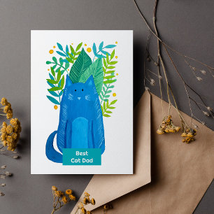 Cartes Pour Fêtes Annuelles Meilleur chat Papa Chat et branches illustration V