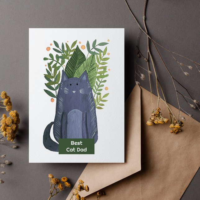 Cartes Pour Fêtes Annuelles Meilleur chat Papa Chat et branches illustration V (Créateur téléchargé)
