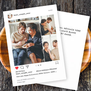 Cartes Pour Fêtes Annuelles Meilleur Couple Moderne Collage de Photos Instagra