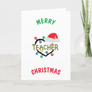 CARTES POUR FÊTES ANNUELLES *MEILLEUR ENSEIGNANT DE L'ANNÉE* À NOËL