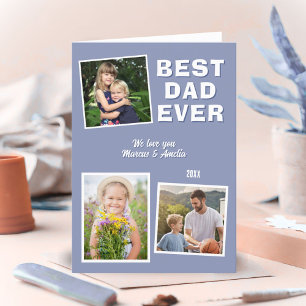 Cartes Pour Fêtes Annuelles Meilleur Papa Actuel 3 Collage de Photos Fête des 