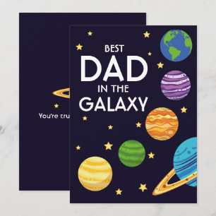 Cartes Pour Fêtes Annuelles Meilleur Papa de la Galaxie Fête des Pères Espace 