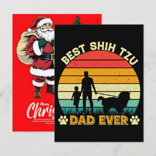 Cartes Pour Fêtes Annuelles Meilleur-papa-de-shih-tzu-2025
