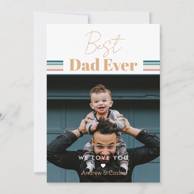 Cartes Pour Fêtes Annuelles Meilleur papa du monde On t'aime (Devant)