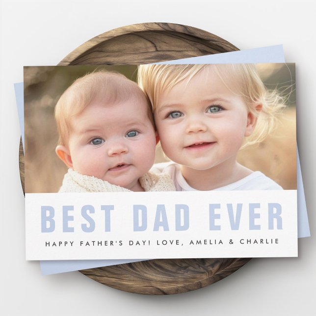 Cartes Pour Fêtes Annuelles Meilleur papa jamais heureux photo de fête des pèr (Best dad ever happy father's day photo holiday card)