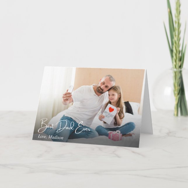 Cartes Pour Fêtes Annuelles Meilleur papa jamais une simple photo personnalisé (Devant)