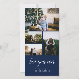 Cartes Pour Fêtes Annuelles Meilleure année jamais Nouvel An Photo bleu ma
