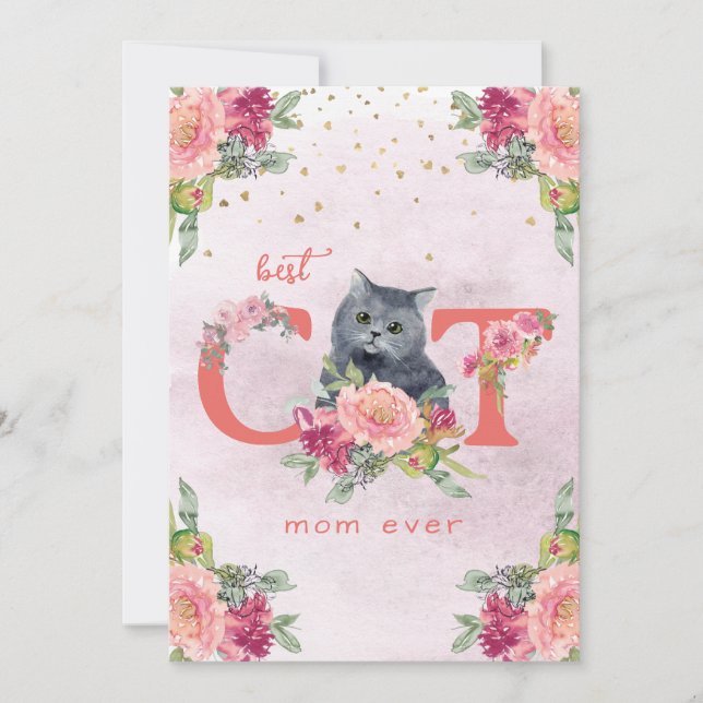 Cartes Pour Fêtes Annuelles Meilleure Maman de Chat Illustration de Chatons po (Devant)