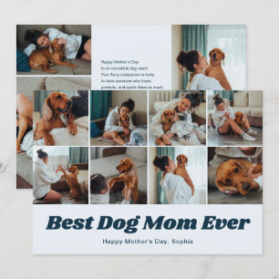 Cartes Pour Fêtes Annuelles Meilleure maman de chien rétro 12 photos collage b