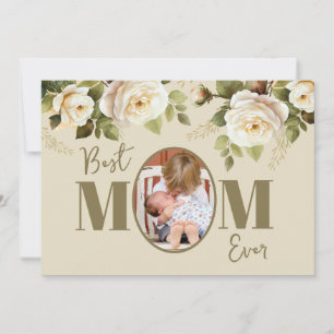 Cartes Pour Fêtes Annuelles Meilleure Maman Jamais Florale Photo Appartement d