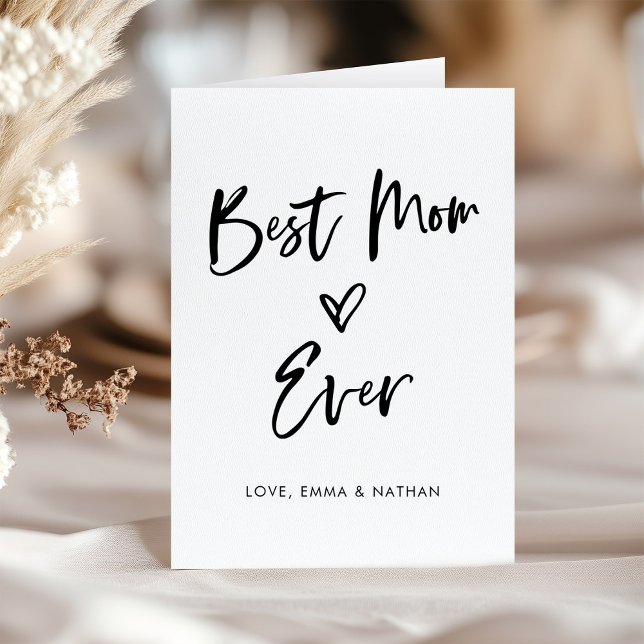 Cartes Pour Fêtes Annuelles Meilleure maman jamais | Script Décontracté simple (Créateur téléchargé)