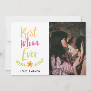 Cartes Pour Fêtes Annuelles Meilleure maman toujours Typographie Photo Fête de