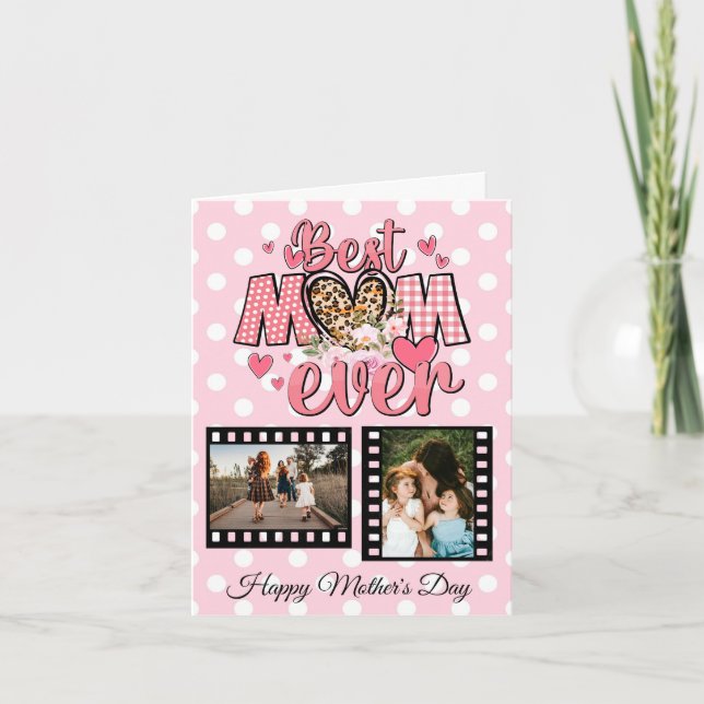 Cartes Pour Fêtes Annuelles Meilleure maman unique jamais collage photo person (Devant)