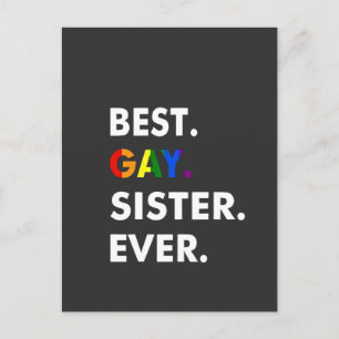 Cartes Pour Fêtes Annuelles Meilleure Soeur Gay Jamais Drôle LGBT Rainbow Prid