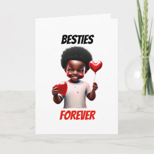 Cartes Pour Fêtes Annuelles Meilleurs amis garçons melanine pour toujours cœur