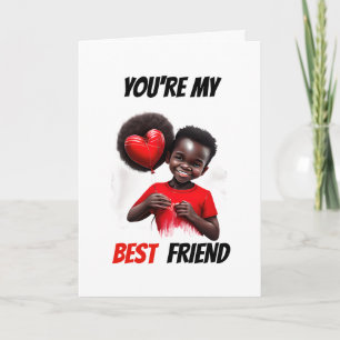 Cartes Pour Fêtes Annuelles Meilleurs amis melanin petit garçon Valentines bff
