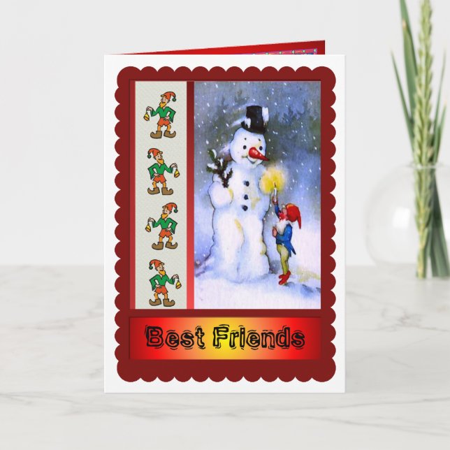 Cartes Pour Fêtes Annuelles Meilleurs amis pour toujours et pour Noël ! (Devant)