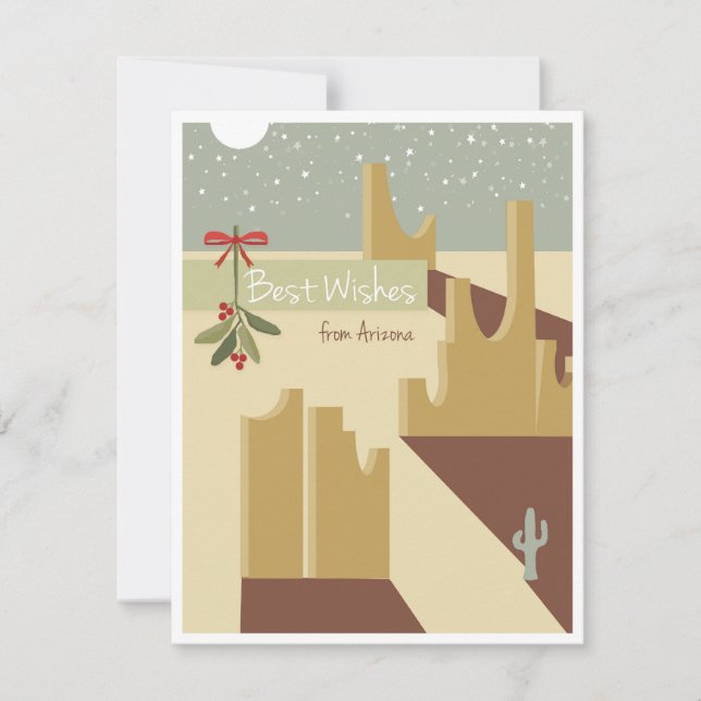 Cartes Pour Fêtes Annuelles Meilleurs voeux de l'Arizona! (Devant)