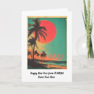 Cartes Pour Fêtes Annuelles Meilleurs Vœux Personnalisés de Floride Vintage po