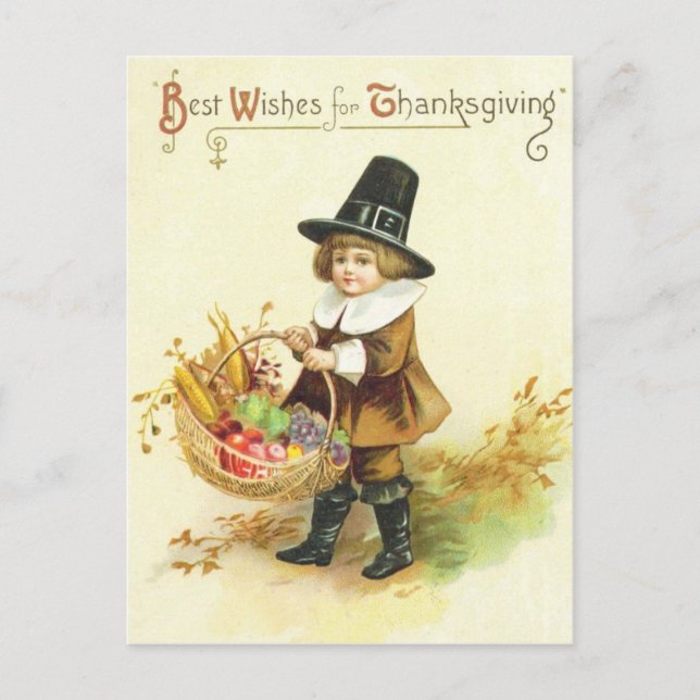 Cartes Pour Fêtes Annuelles Meilleurs voeux pour Thanksgiving (Devant)