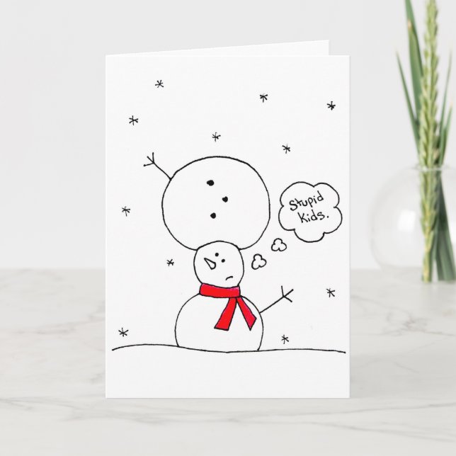 Cartes Pour Fêtes Annuelles Mélangé bonhomme de neige (Devant)