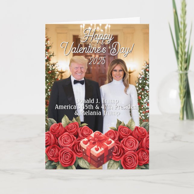 Cartes Pour Fêtes Annuelles Melania et Donald Trump 2025 Saint-Valentin (Devant)