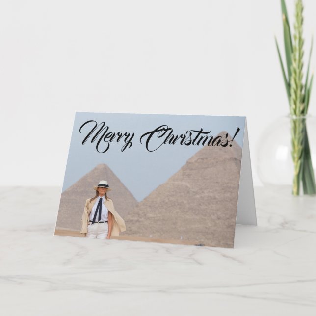Cartes Pour Fêtes Annuelles Melania Trump Egypt Pyramid Joyeux Noël (Devant)