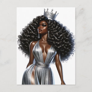 Cartes Pour Fêtes Annuelles Melanin de la reine noire Sista beautif afro-améri