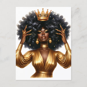 Cartes Pour Fêtes Annuelles Melanin de la reine noire Sista beautif afro-améri