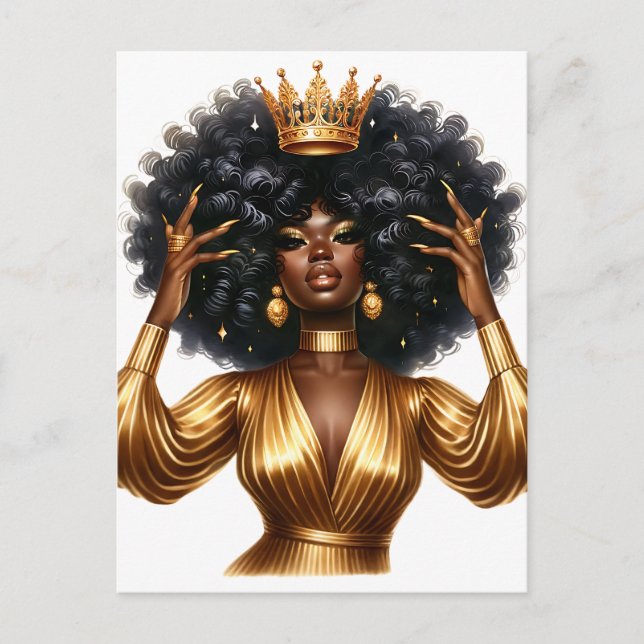 Cartes Pour Fêtes Annuelles Melanin de la reine noire Sista beautif afro-améri (Devant)