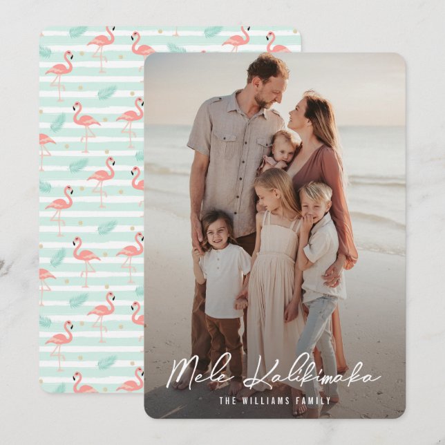 Cartes Pour Fêtes Annuelles Mele Kalikimaka (Devant / Derrière)