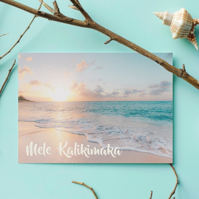 Cartes Pour Fêtes Annuelles Mele Kalikimaka Belle plage Noël (Créateur téléchargé)
