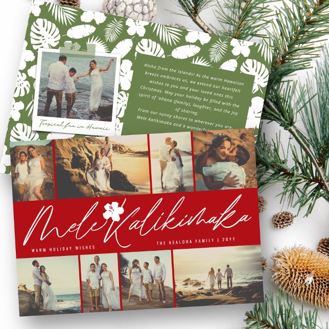 Cartes Pour Fêtes Annuelles Mele Kalikimaka écriture manuscrite Script Photo d (Créateur téléchargé)