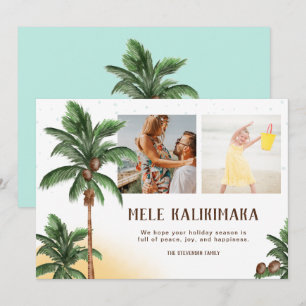 Cartes Pour Fêtes Annuelles Mele Kalikimaka Hawai photo de palmier de Noël mod