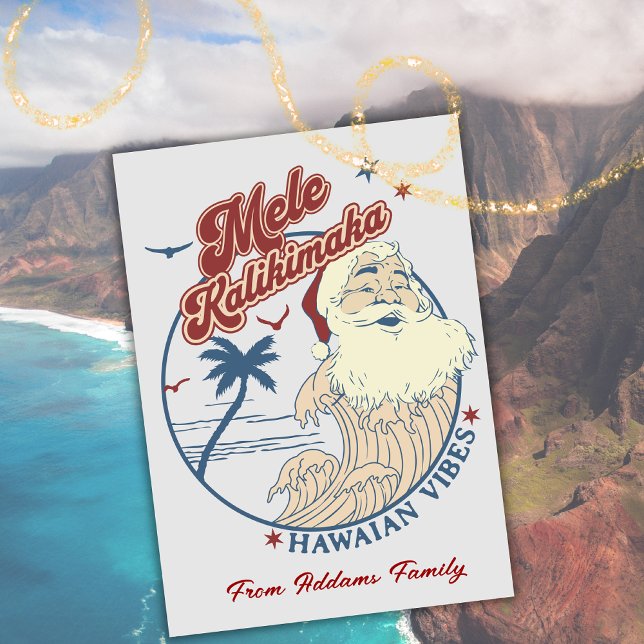 Cartes Pour Fêtes Annuelles Mele Kalikimaka Joyeux Noël Appartement (Créateur téléchargé)