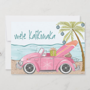 Cartes Pour Fêtes Annuelles Mele Kalikimaka Joyeux Surf de plage de Noël Photo