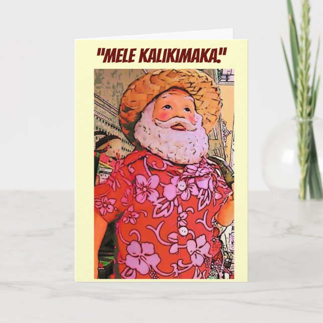 Cartes Pour Fêtes Annuelles "Mele Kalikimaka."MERCI NOËL" (Devant)