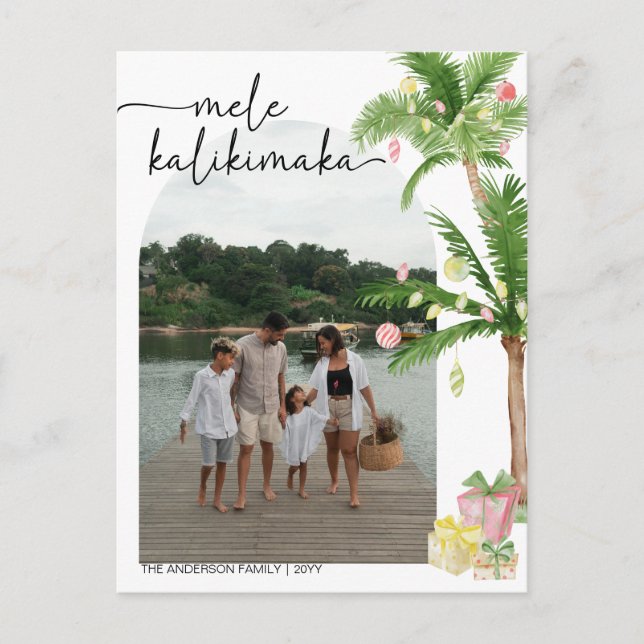 Cartes Pour Fêtes Annuelles mele kalikimaka Noël Photo de Noël (Devant)