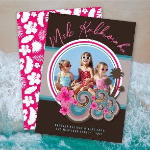 Cartes Pour Fêtes Annuelles Mele Kalikimaka Photo de Noël aux Hibiscus et Palm