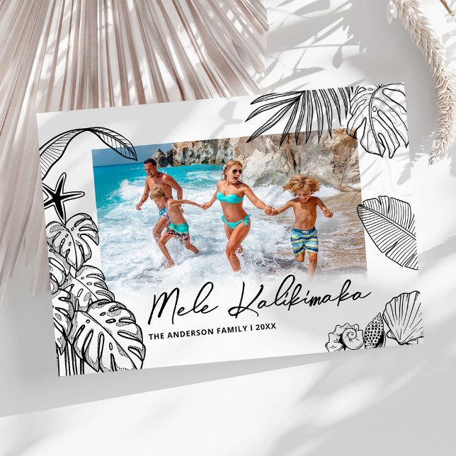 Cartes Pour Fêtes Annuelles Mele Kalikimaka Photo moderne Noël (Créateur téléchargé)