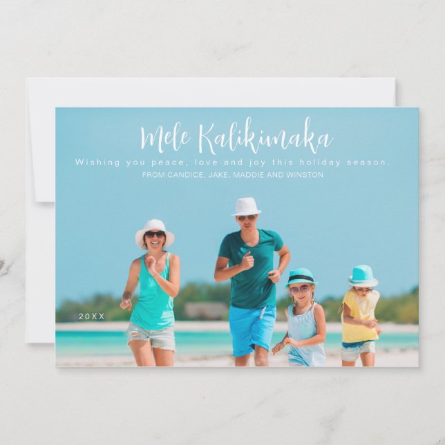 Cartes Pour Fêtes Annuelles Mele Kalikimaka Photo Noël  (Devant)